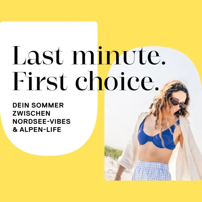Sommer Angebote Eine Frau in einem Kleid und Sonnenbrille.